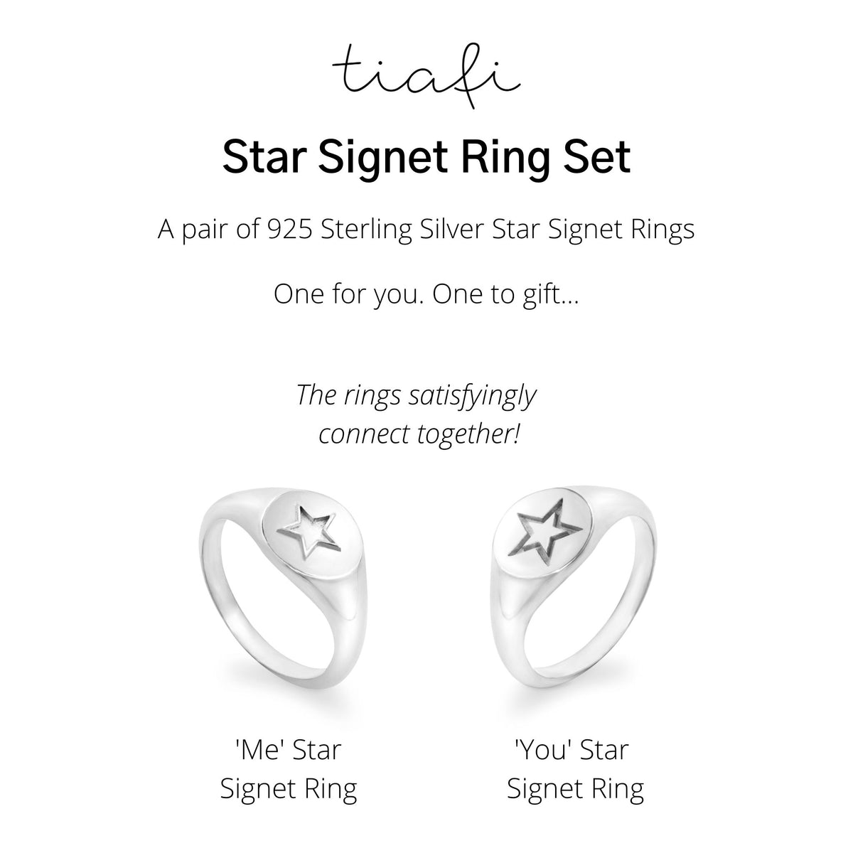 Star Signet Ring Set Sterling Silver – Tiafi Jewellery