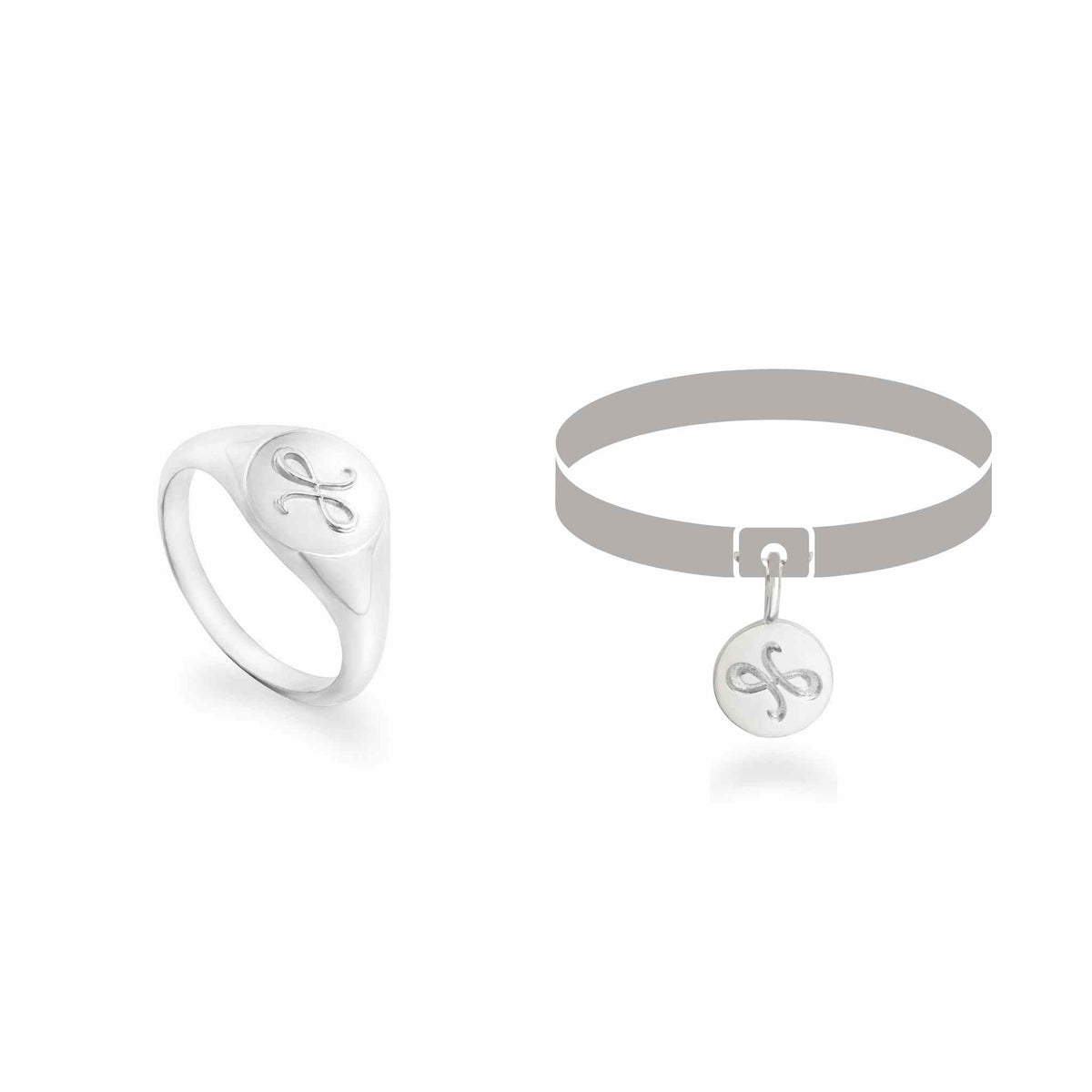 Friendship Signet Ring & Pet Charm Set - Sterling Silver – Tiafi Jewellery